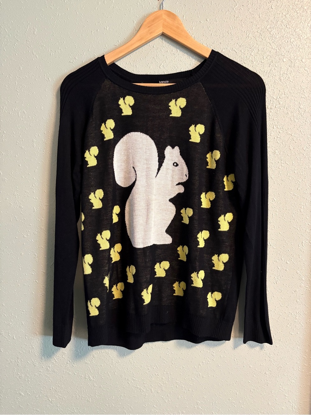 Kenzie Squirrel Print Crewneck Sweater